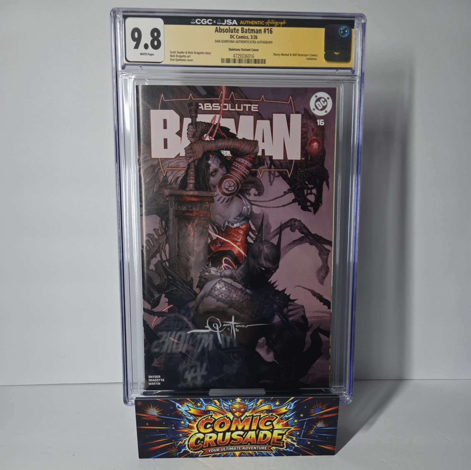 Absolute Batman #16 Dan Quintana Signed painted signature cgc 9.8