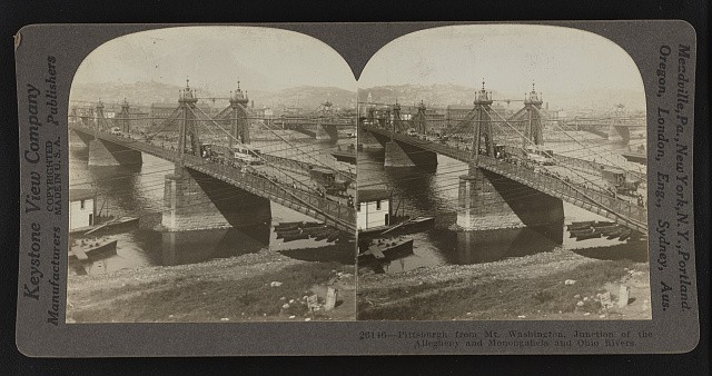 Pittsburgh PA 1923 Mt Washington Allegheny Monongahela Ohio Rivers Bridge