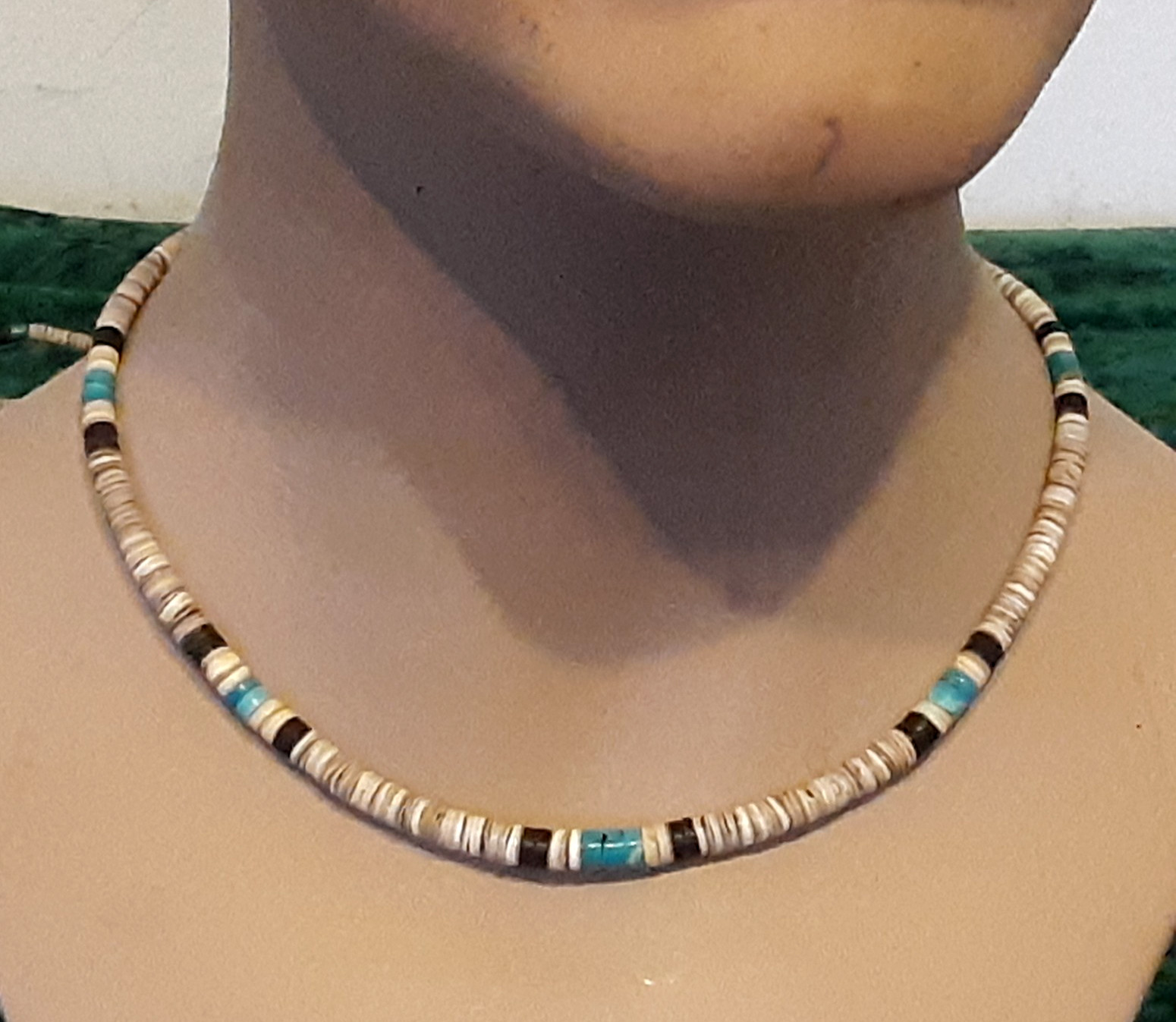 VTG 1960s Turquoise & Shell Heishi Necklace - Native American - Beautiful