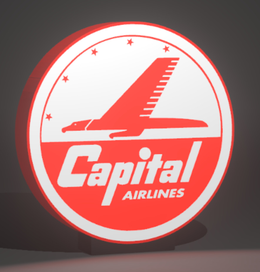 Capital Airlines Lighted Sign – Vintage Logo Design – 9