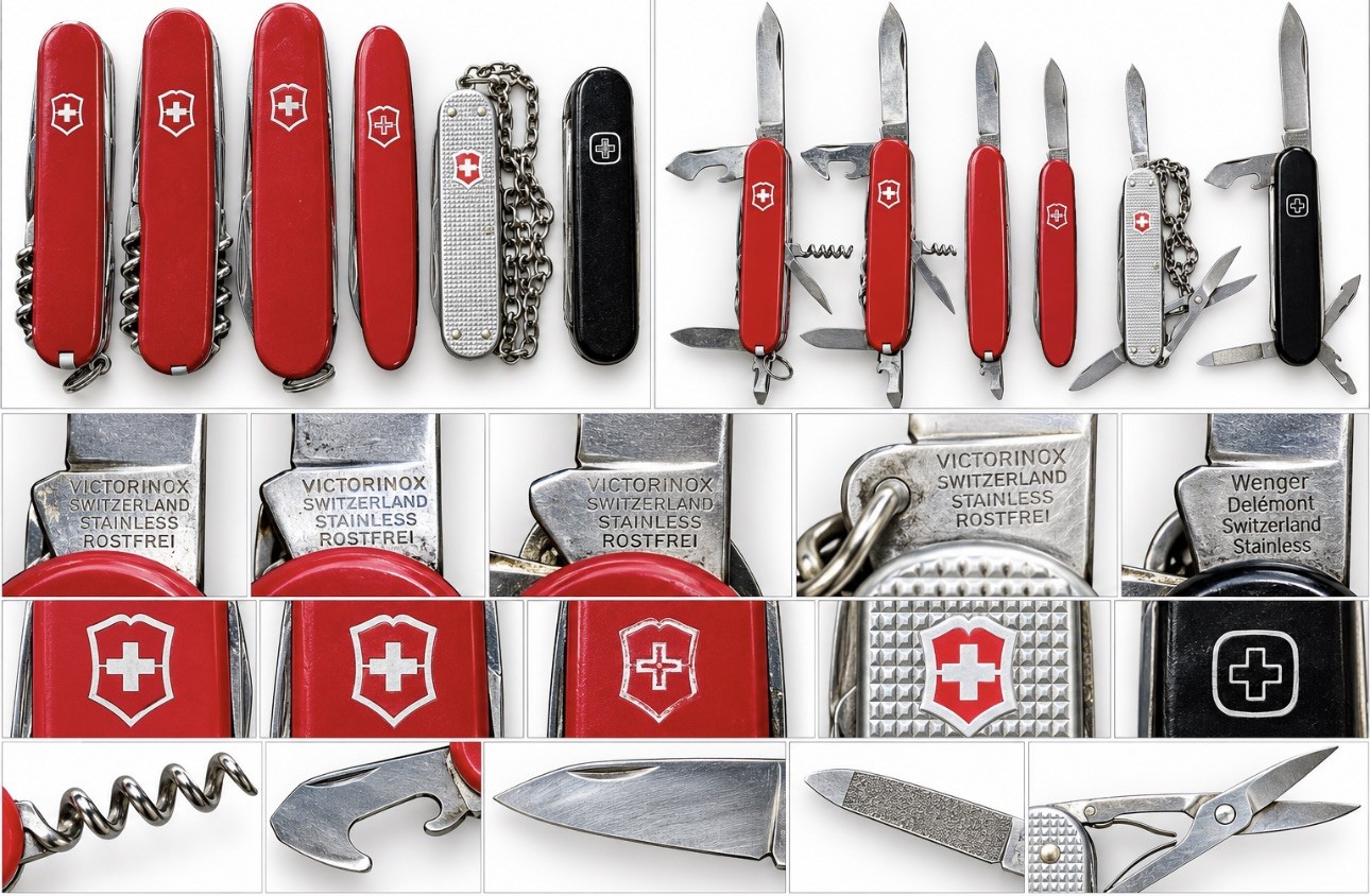 Vintage Victorinox Wenger Swiss Army Pocket Knives Lot of 6 Switzerland
