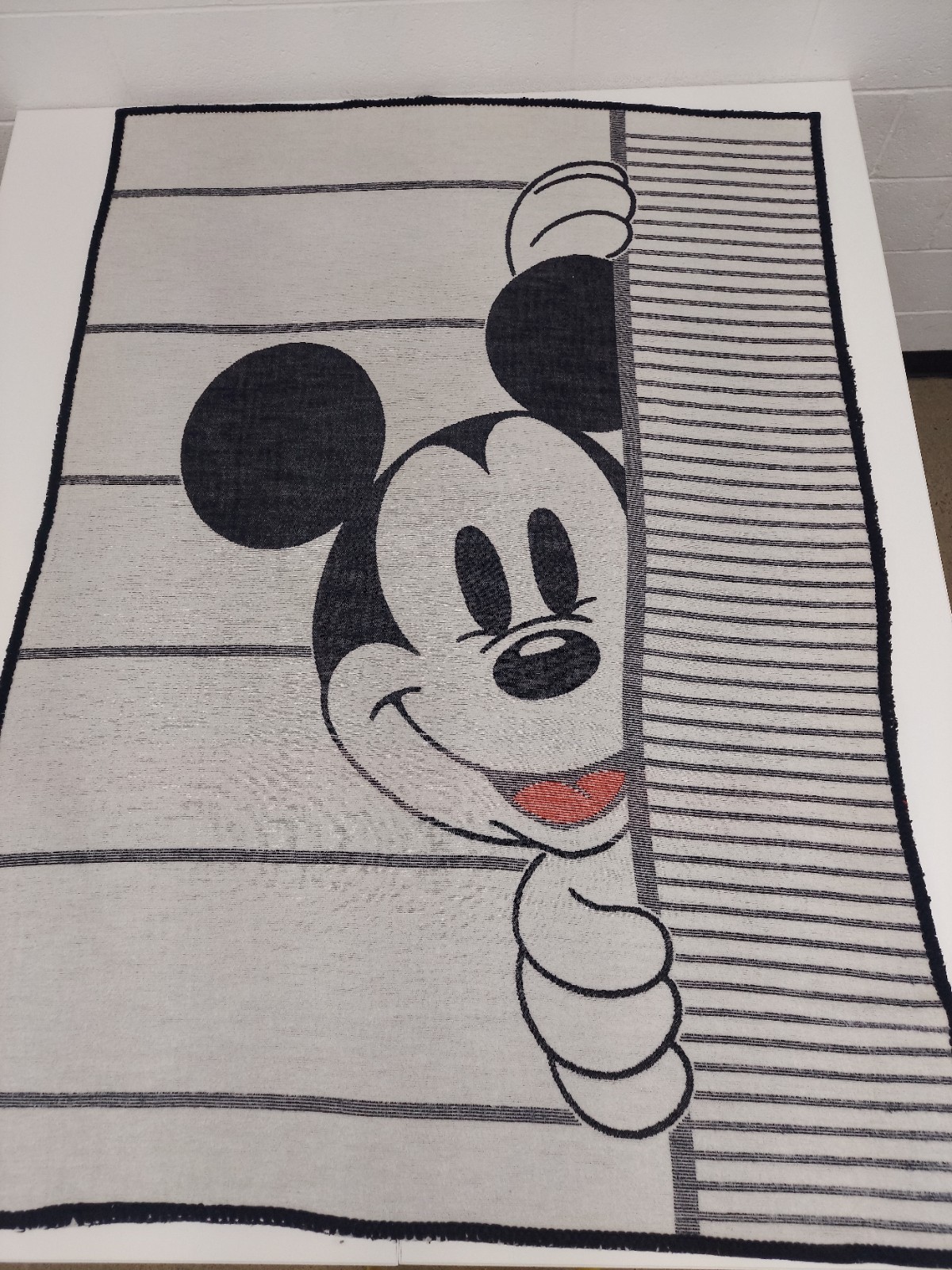 Vtg Disney Mickey Mouse Biederlack Blanket 1980s Pre-owned 77\