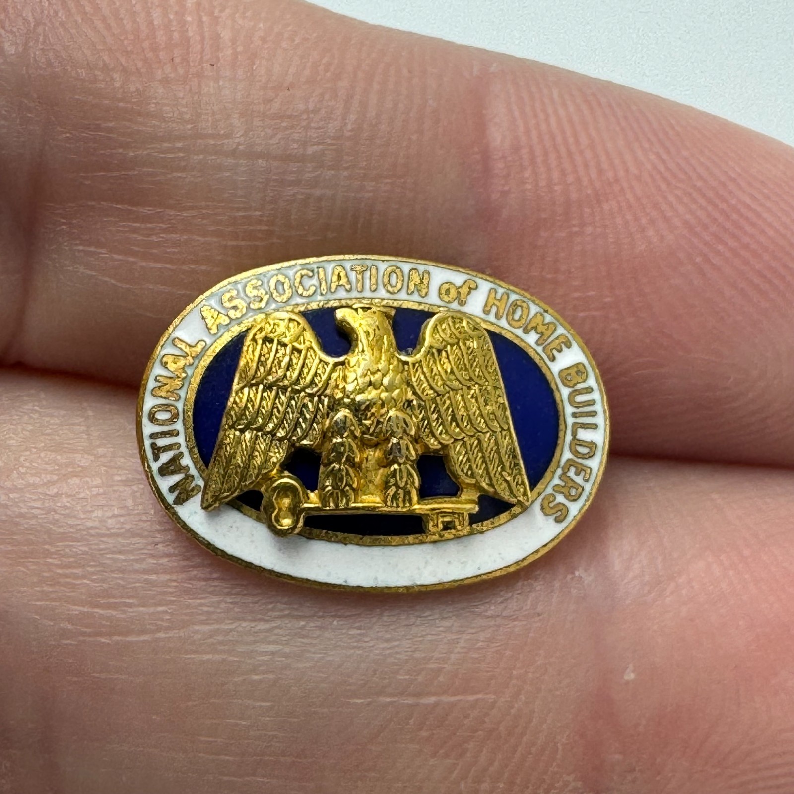 NAHB National Association Home Builders Lapel Pin Eagle Crest Enamel Gold Tone