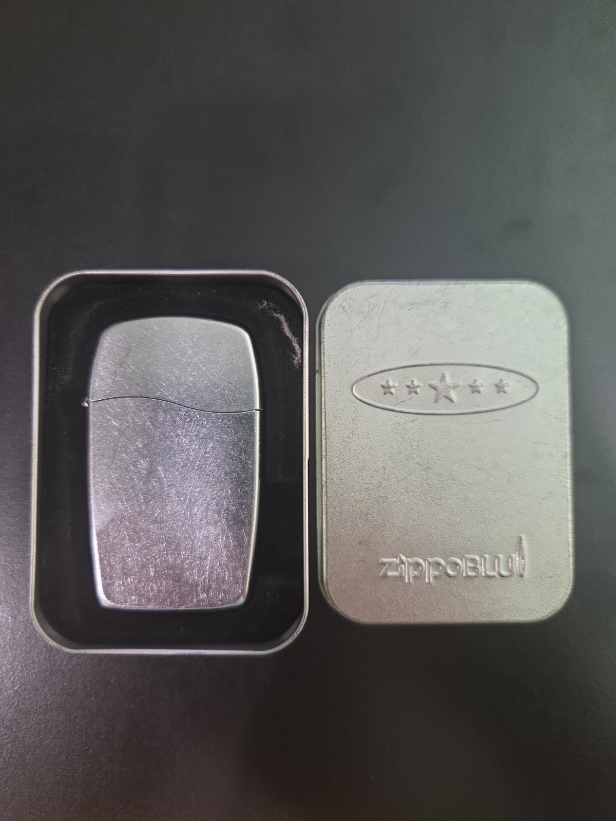 Rare 2005 Pre-Production Zippo BLU Butane Torch Lighter I 05 Satin Chrome + Tin