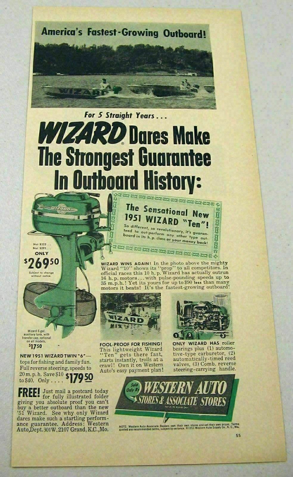 1951 Print Ad The Wizard \