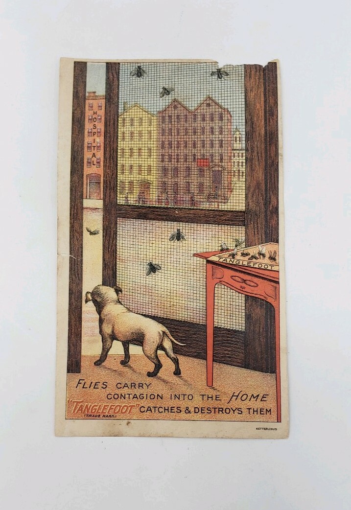 Tanglefoot Sticky Fly Paper - Victorian Trade Card - Antique Advertising