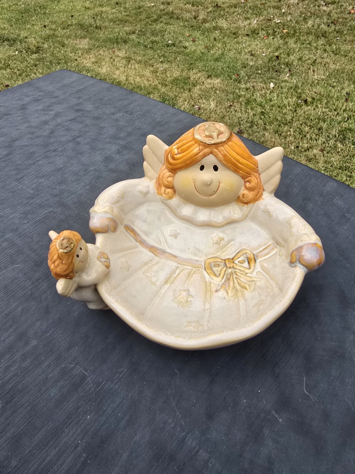 Vintage Smiling Angek Soap Trinket Ring Holder Unbranded