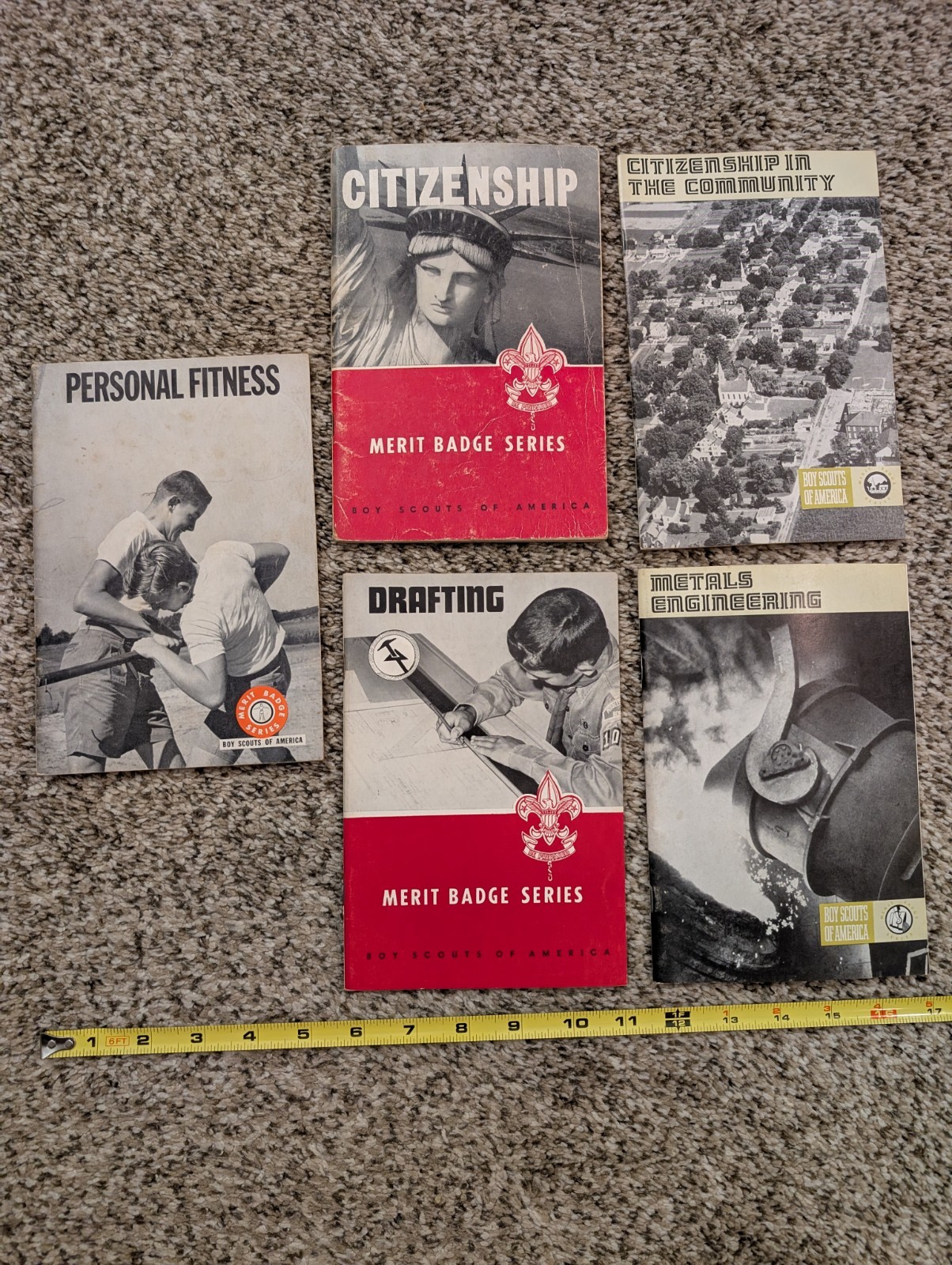 Vintage Boy Scout Merit Badge Booklets (Lot of 5) BSA 1950s-1970s Good Condition