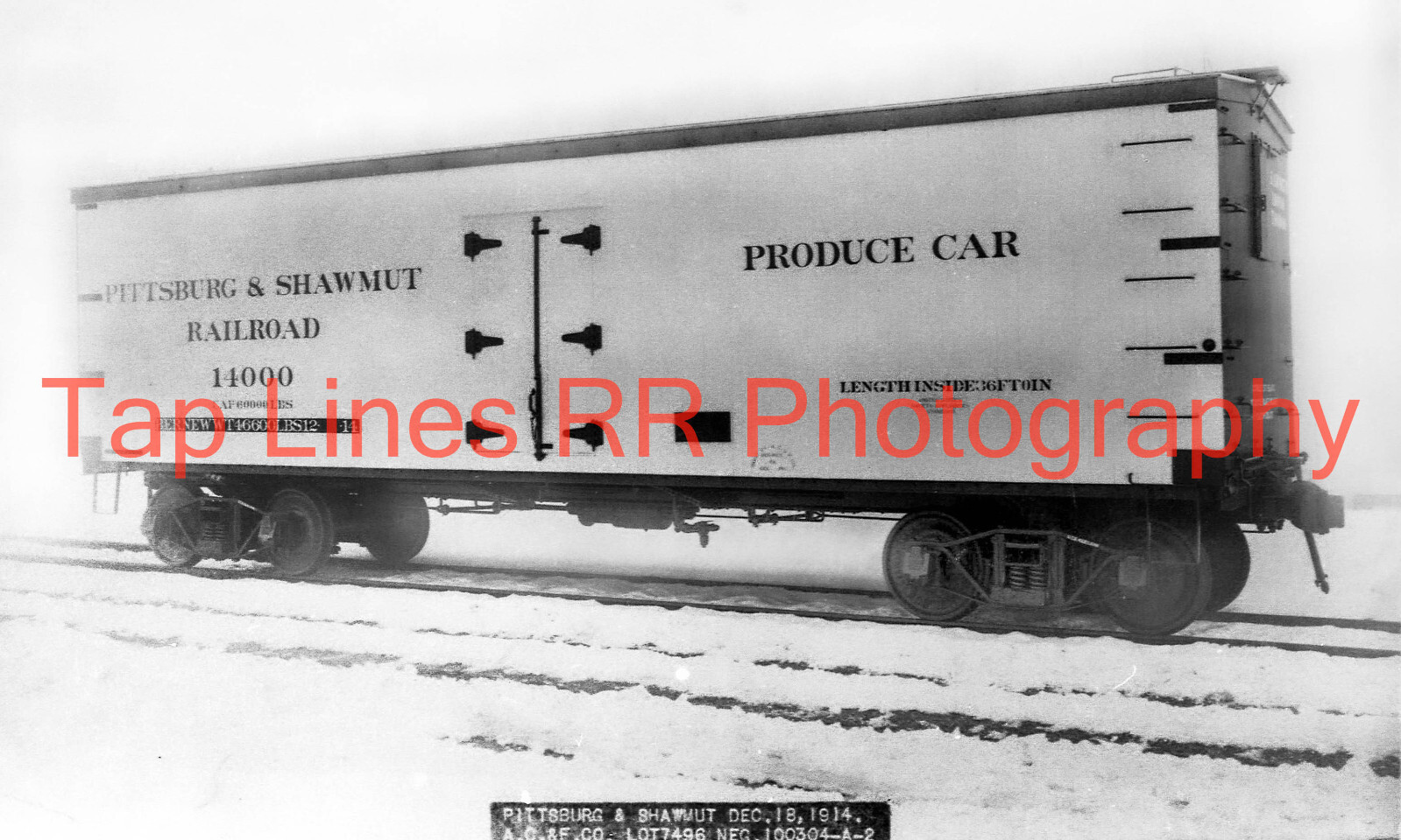 Shawmut 14000 Produce Car AC&F 7496 Builders 12-18-1914 - Two New 5x8 Photo