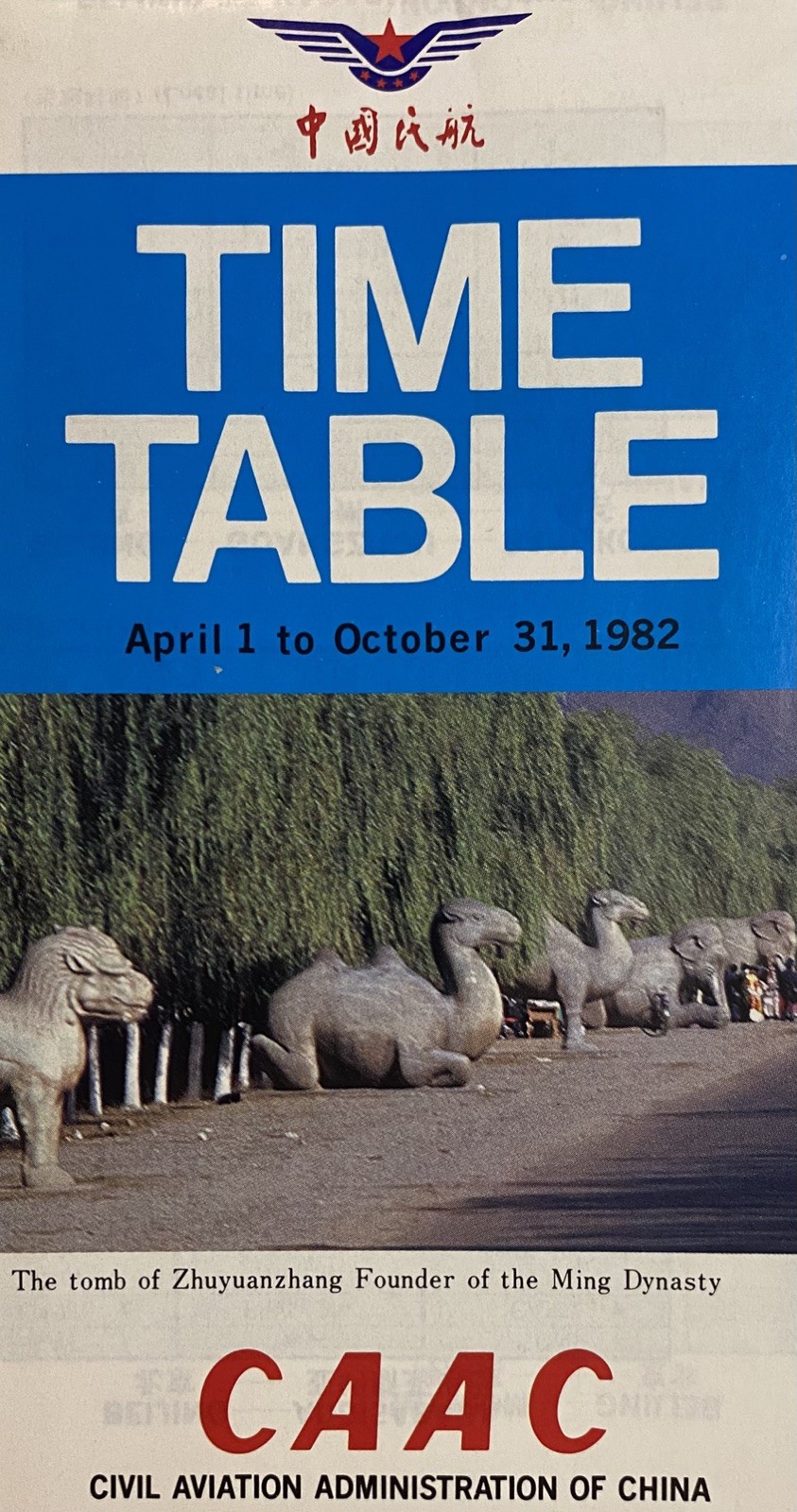 CAAC Timetable 4/1/82