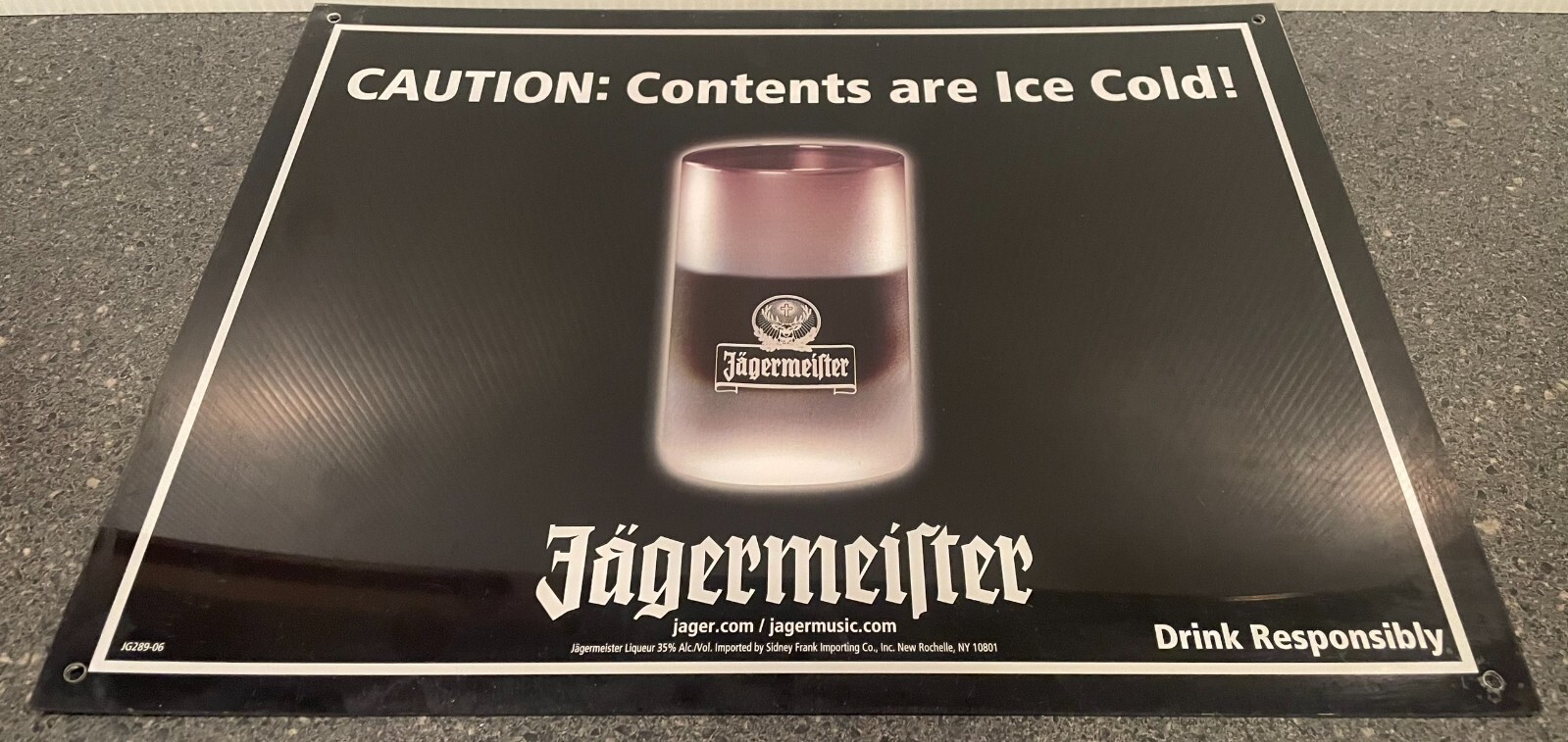 Jagermeister Jager black plastic plexiglass Sign 16 x 12 inch Various Designs