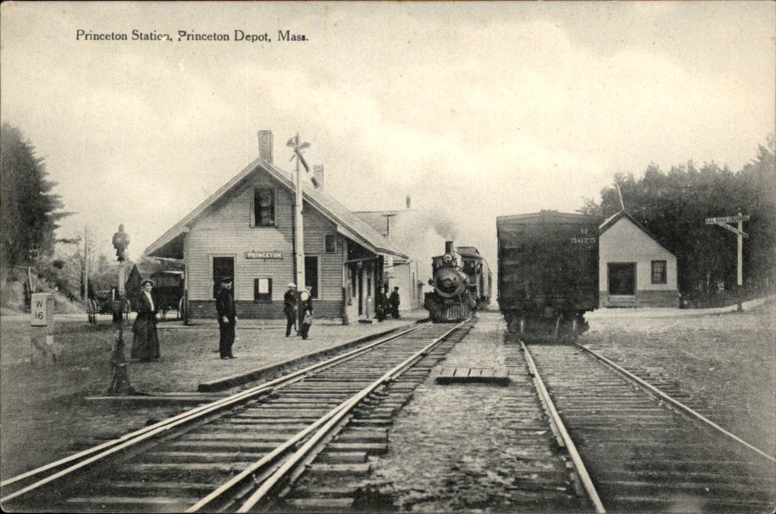 Princeton MA Railroad Station G. A. Bigelow c1900s-10s Vintage Postcard
