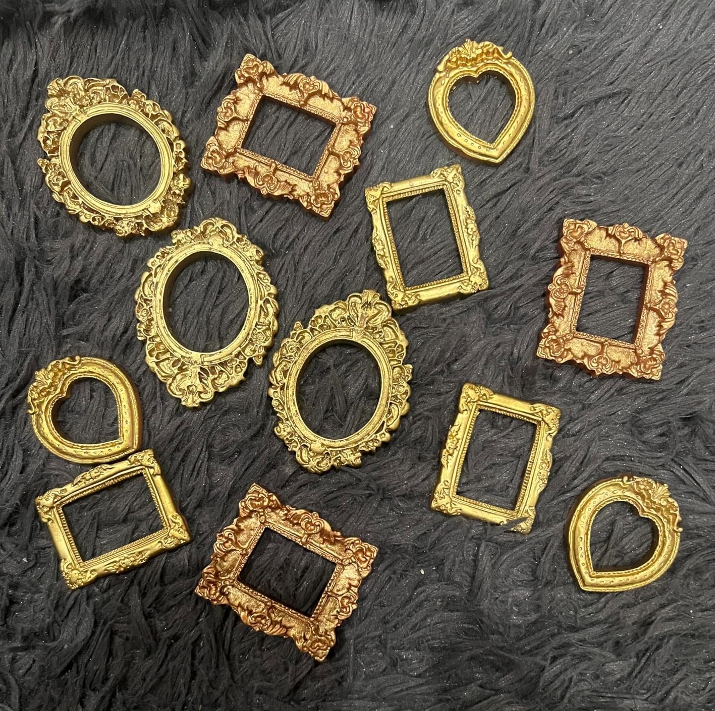 12 Pcs Vintage Mini Picture Frames Small Gold Antique Resin Photo Display Decor
