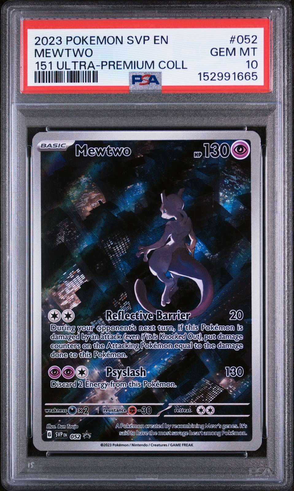 2023 Pokemon SVP EN 151 Ultra Premium Coll #052 Mewtwo PSA 10 New Cert