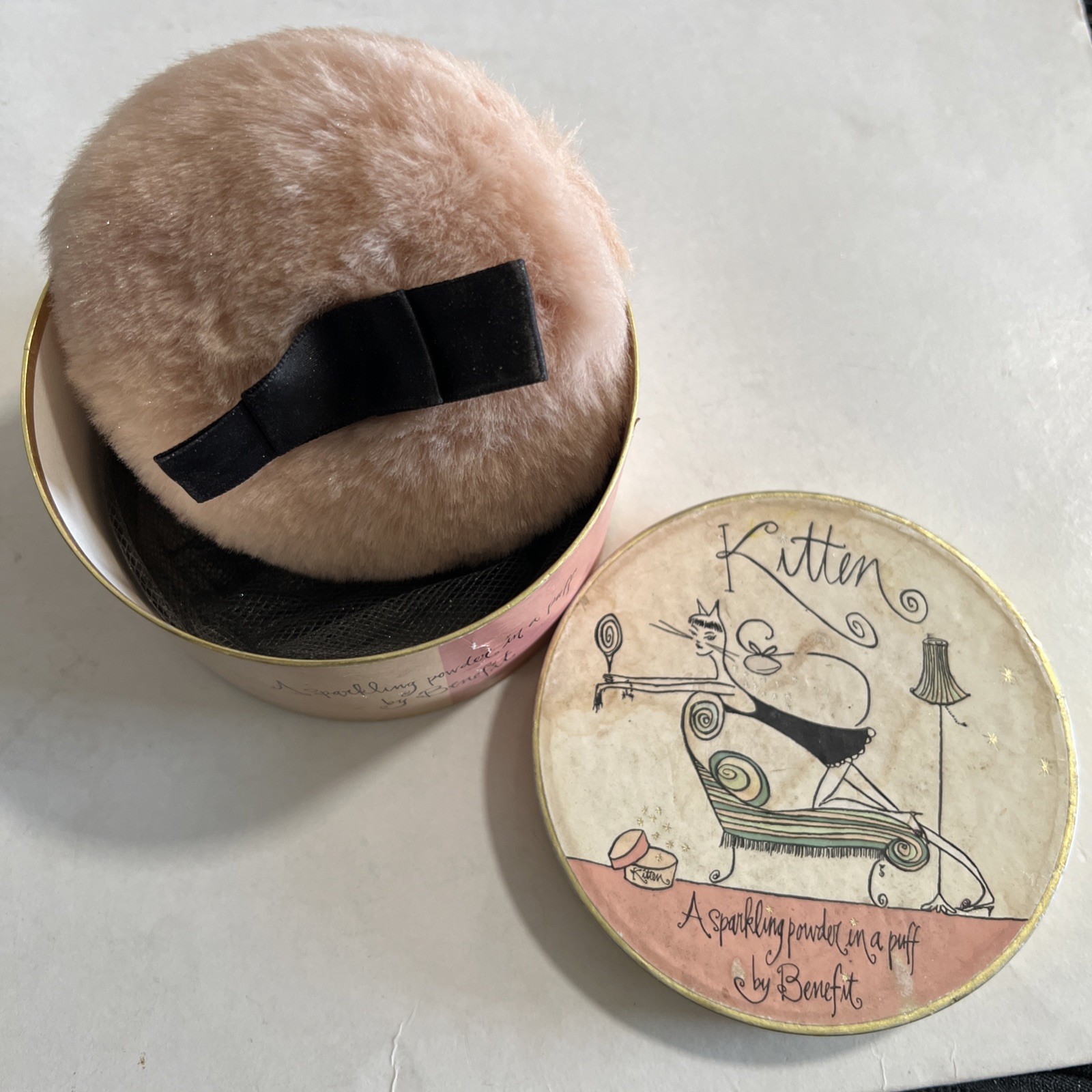 Benefit Cosmetics Vintage Y2K Purple Powder Puff with Box