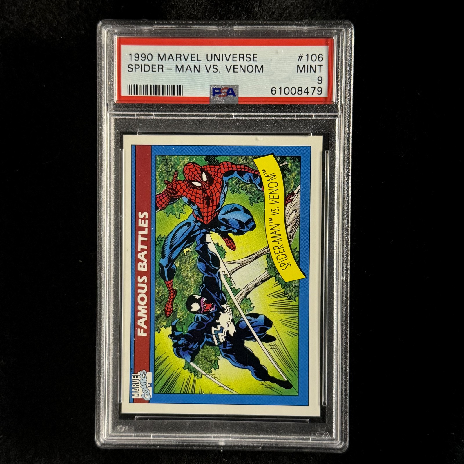 Spider-Man vs Venom 1990 Marvel Universe Famous Battles #106 PSA 9