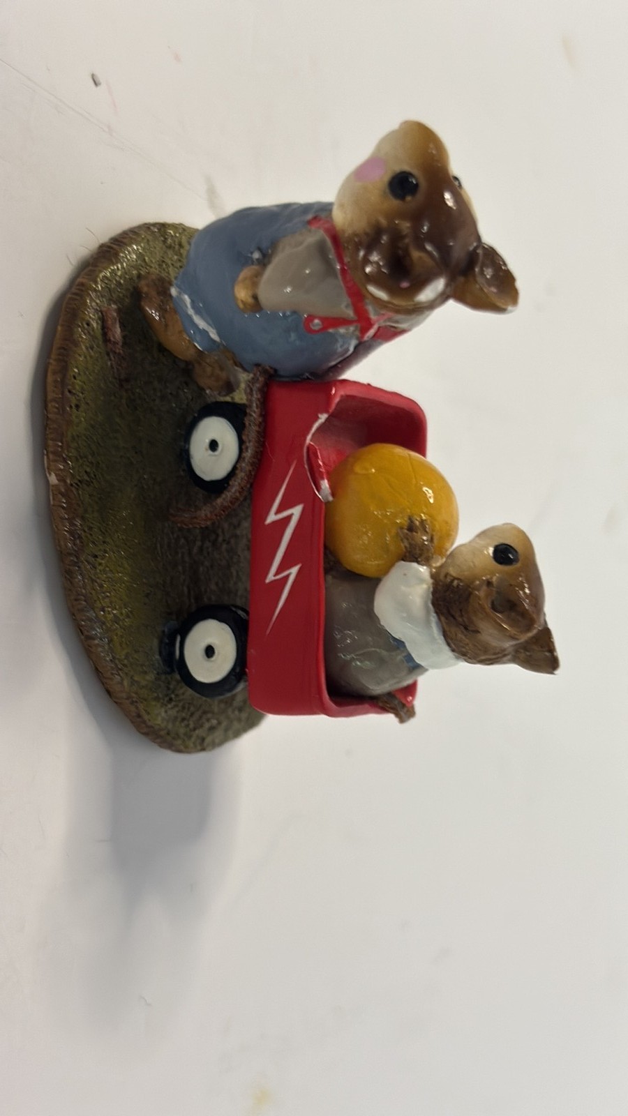 Vintage 1987 Wee Forest Folk Red Wagon Figurine by William Peterson