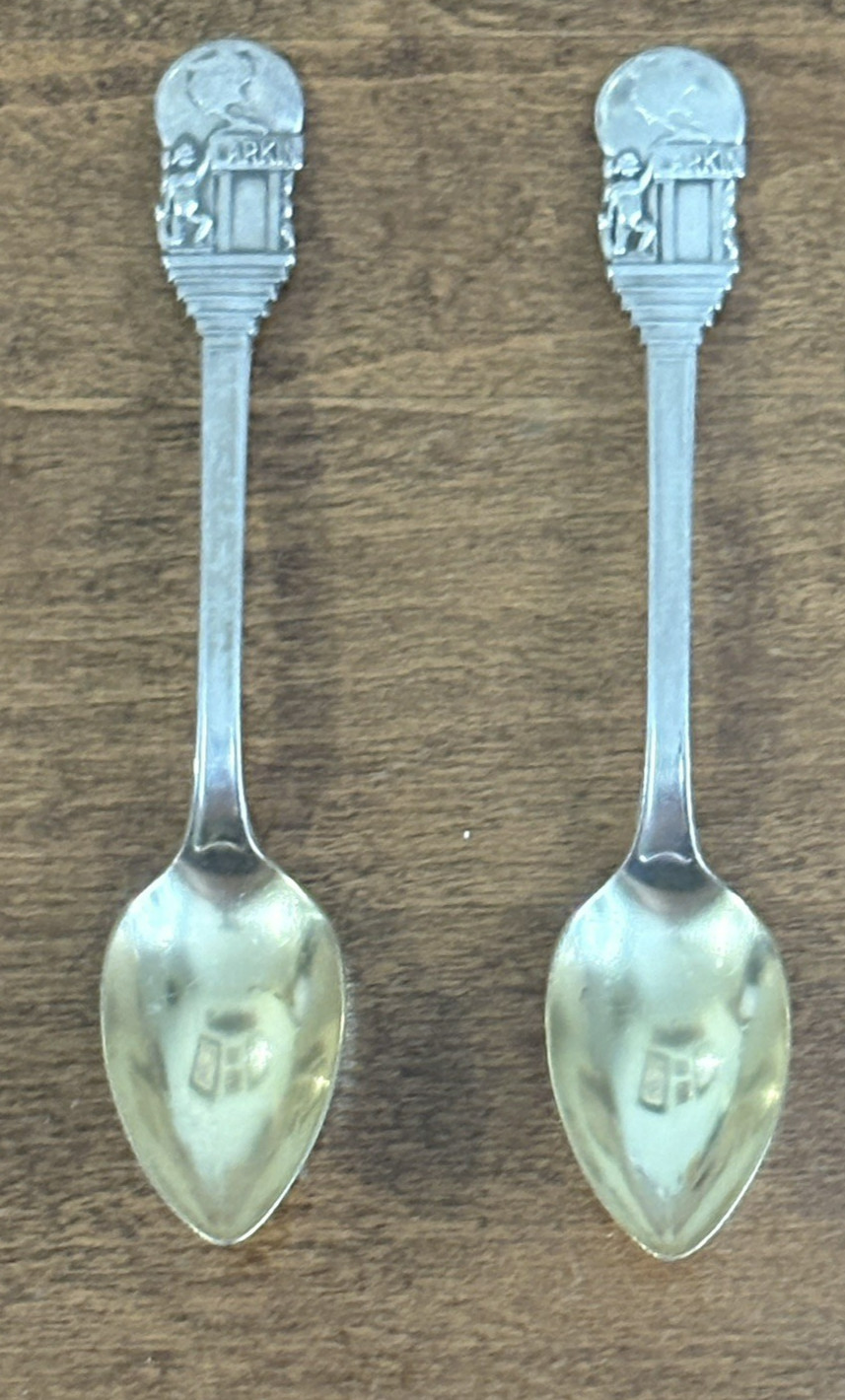 Lot of 2-Antique Larkin Soap Co Family To Factory Advertising Souvenir Spoon