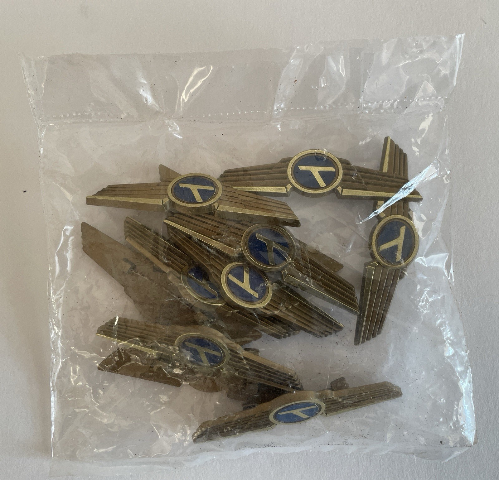 Lot of 10 Vintage Eastern Airlines Junior Pilot Wings Pins Sealed Unopened Bags