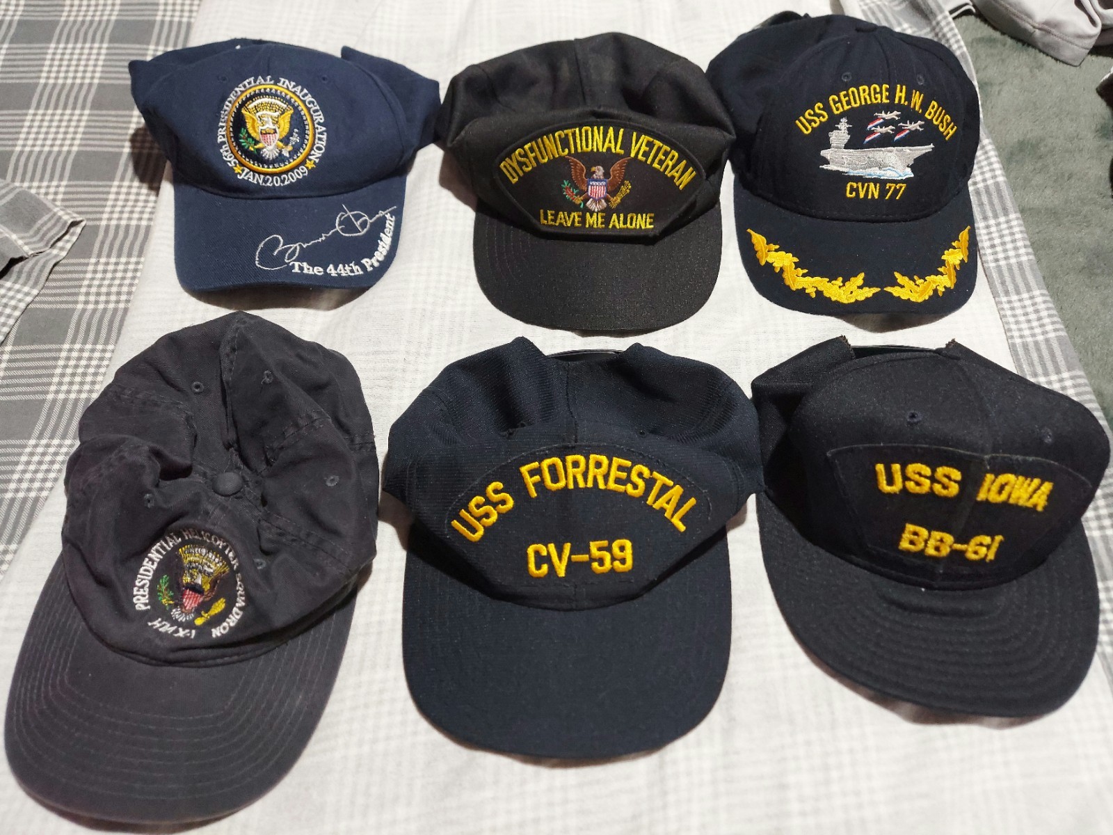 USS GEORGE HW BUSH CVN 77,USS FORRESTAL CV-59,USS IOWA BB-61,44th Pres. & Pilot