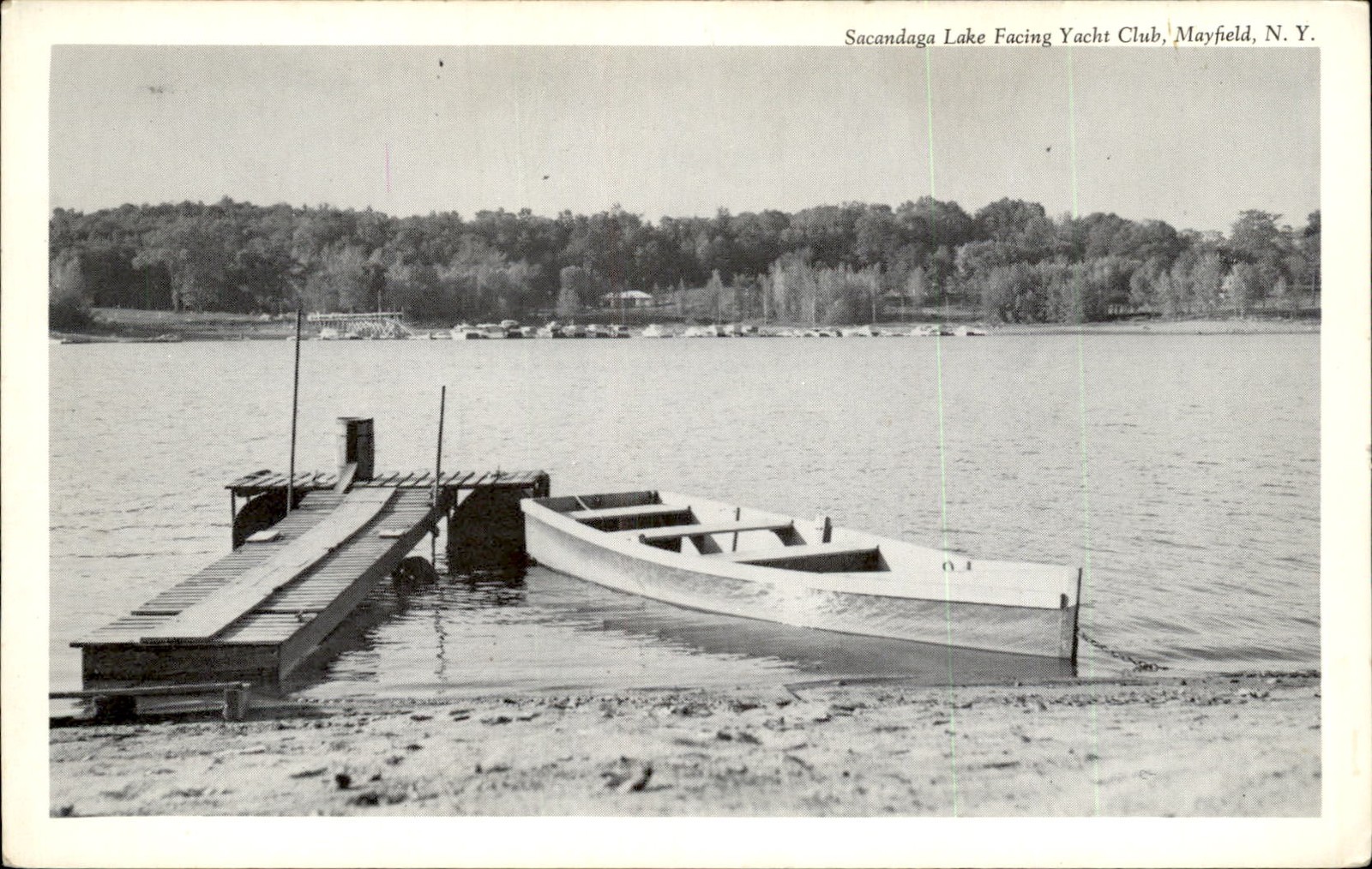 Mayfield NY Yacht Club Dock Merrimack Post Card Co. c1910s Vintage Postcard