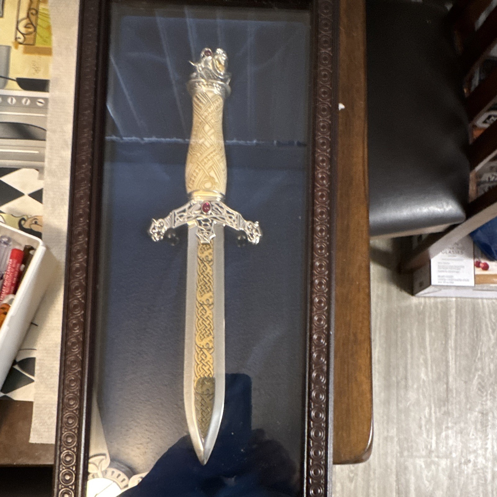 Rear Franklin  mint 1988  Viking Dragon  knife dagger.