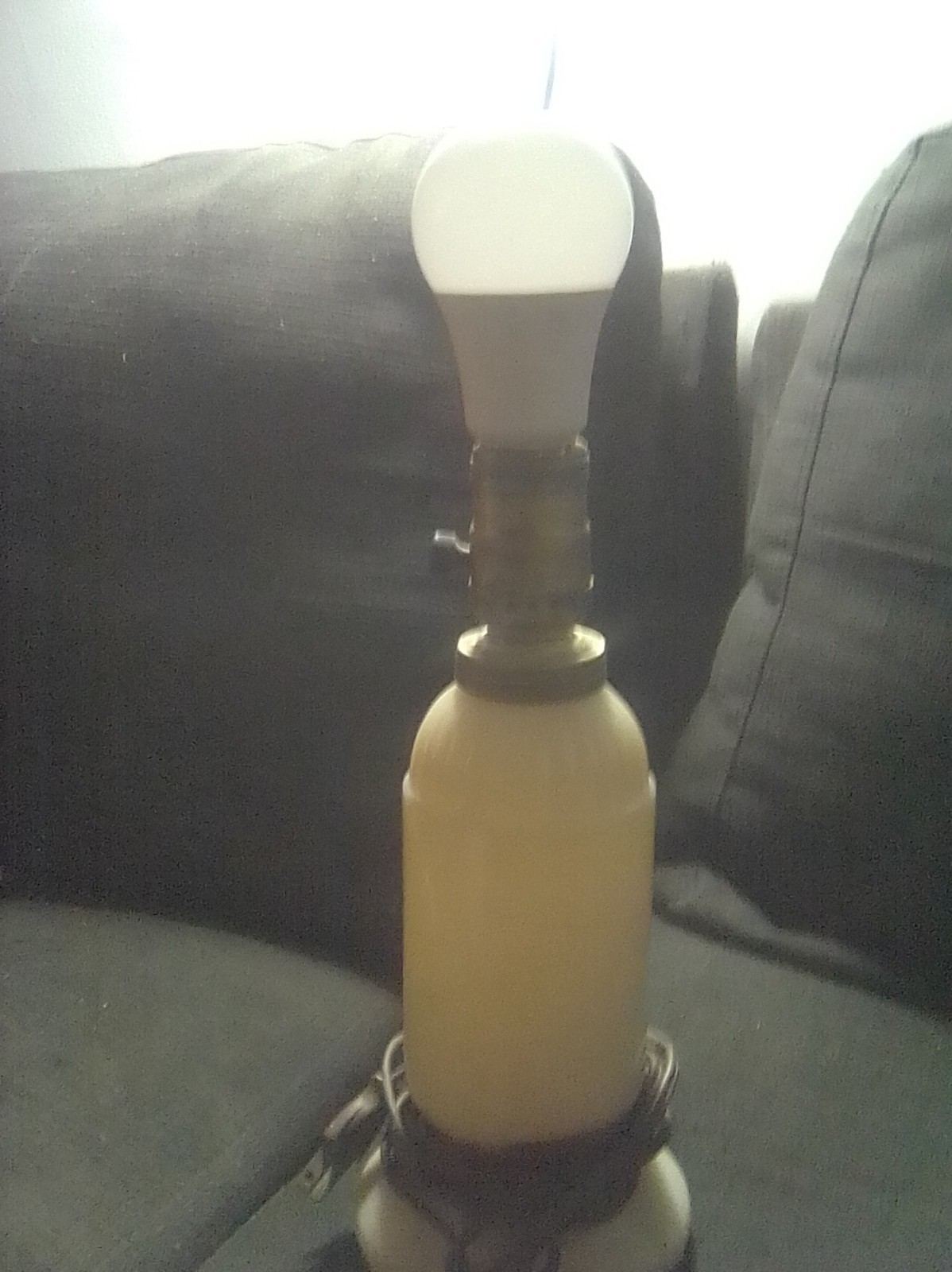 Vintage 1950 Aladdin Industries Alacite Glass Table Lamp Bullet Style - WORKING