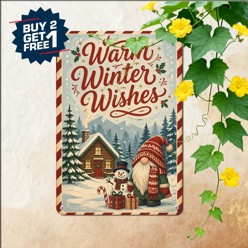 christmas greeting poster snowy cabin pine forest illustration