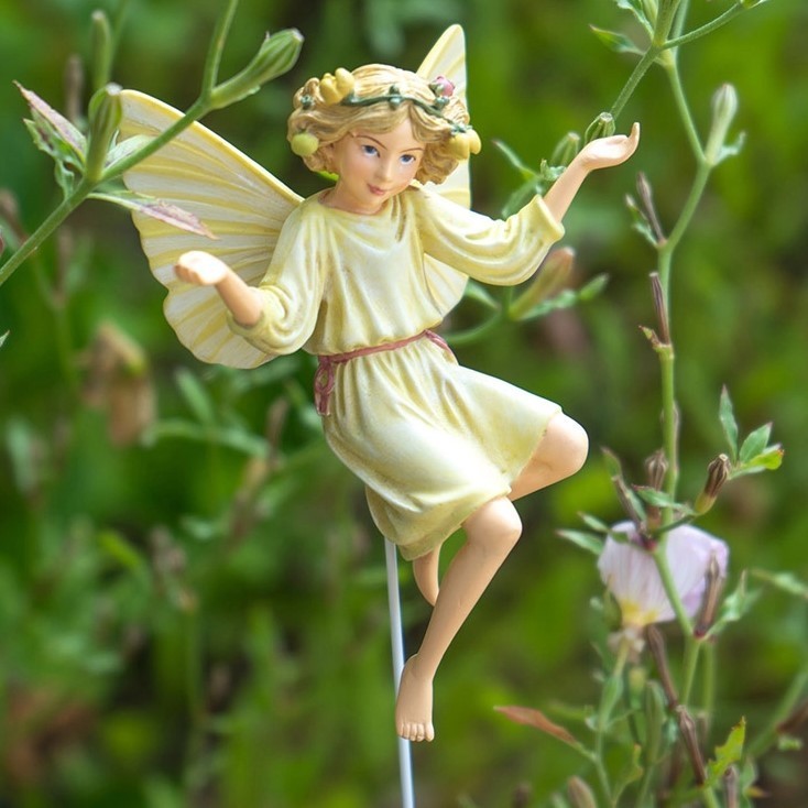 ❦ New CICELY MARY BARKER Flower Fairy Garden Stake WHITE BRYONY Figurine Decor