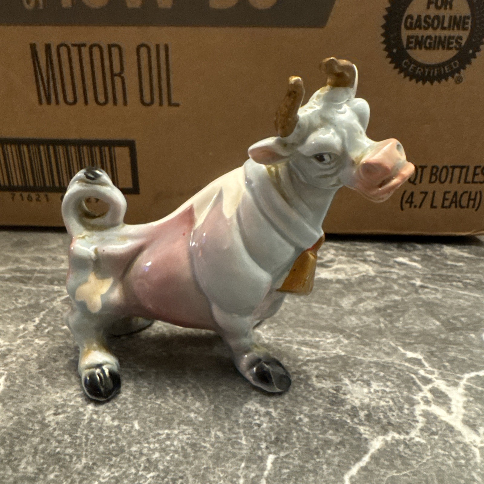 Vintage KREISS & CO. Ceramic Anthropomorphic Blue Cow Figurine collectible 