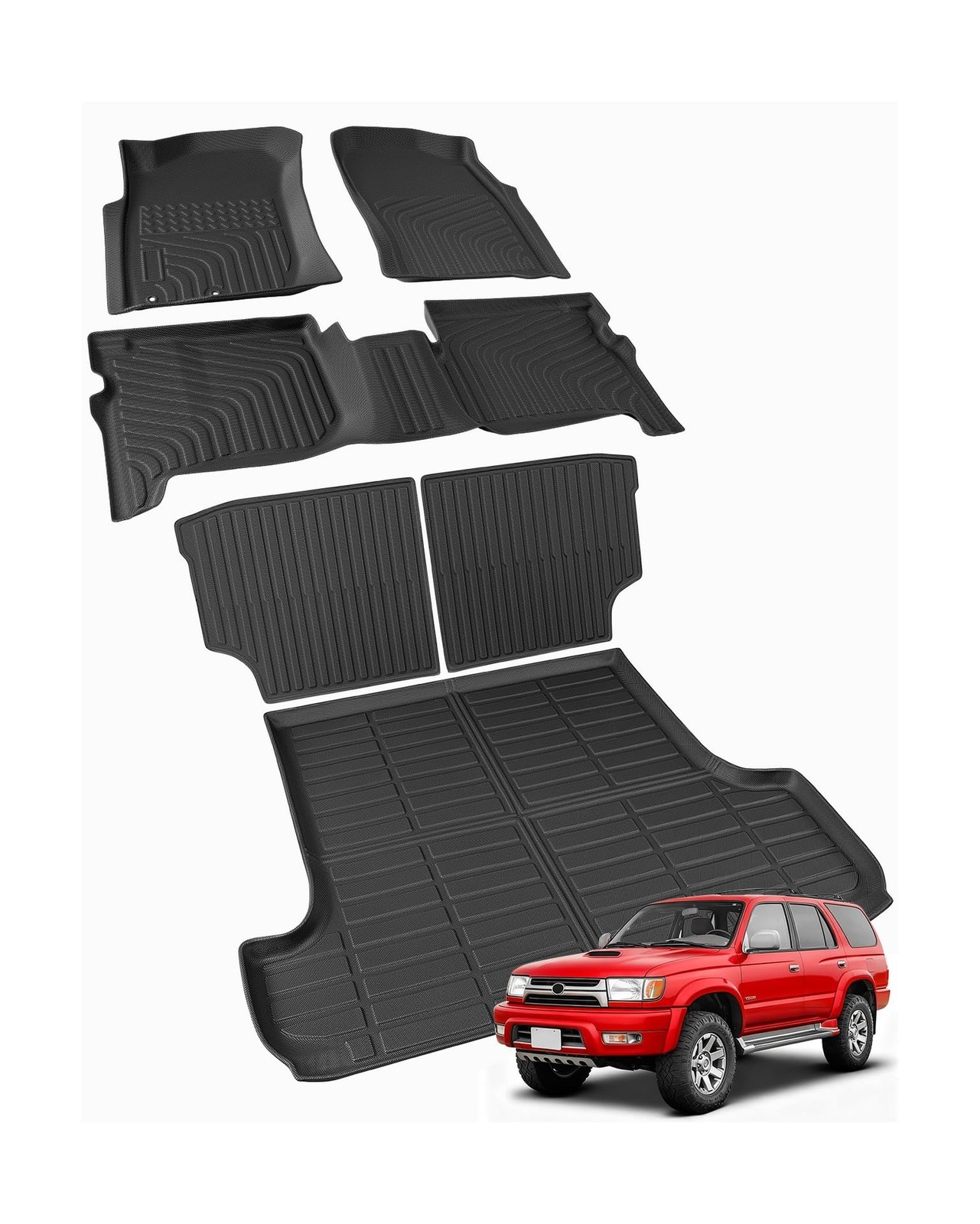 All-Weather Full Sets Car Floor Mats for Toyota 4Runner 1996-2002 with Trunk ...