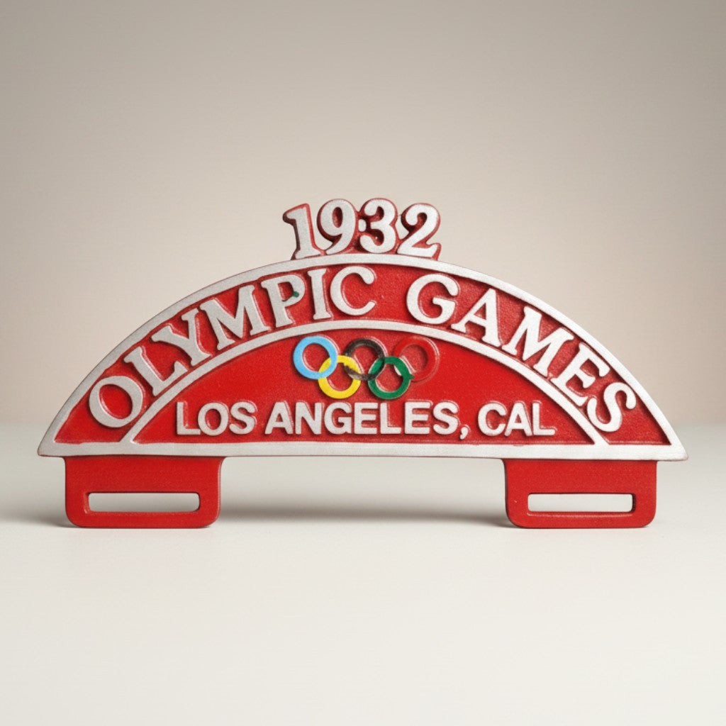 Los Angeles Games 1932 Red FOB License Plate Topper