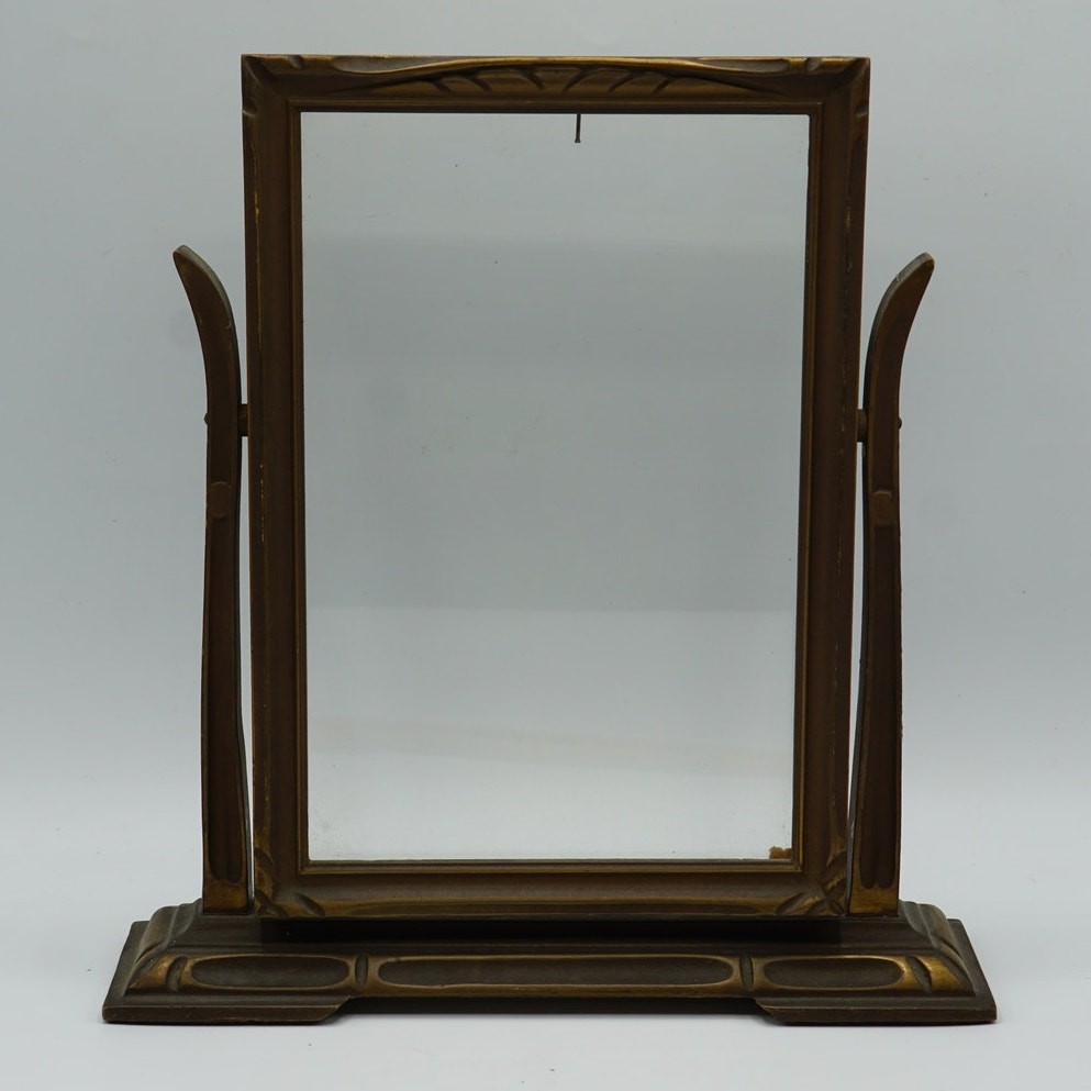 Antique Arts & Crafts Mission Wood Hinged Picture Frame 6x9 Craftsman c1910