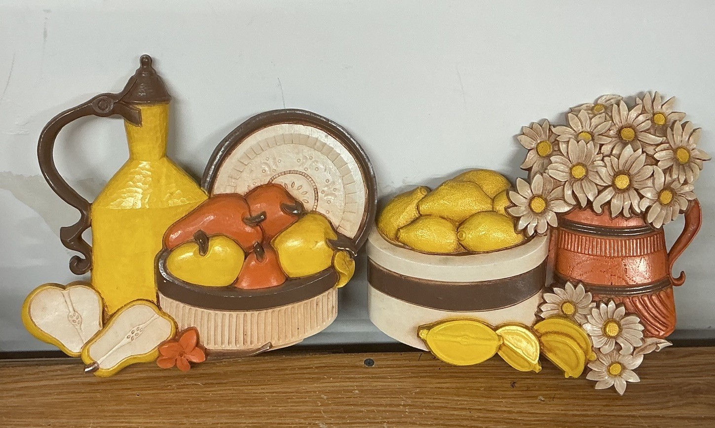 Vintage Retro Syroco Homco 1981 Home Interior Wall Hangings Set of 2 Decor