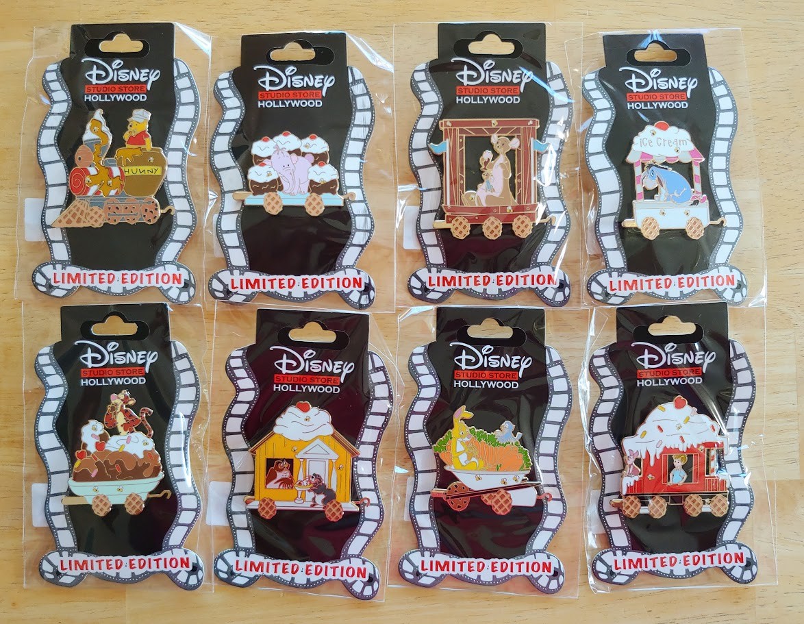 Disney DSF DSSH Winnie the Pooh Ice Cream Train 8 Pin Set LE400 Eeyore Piglet