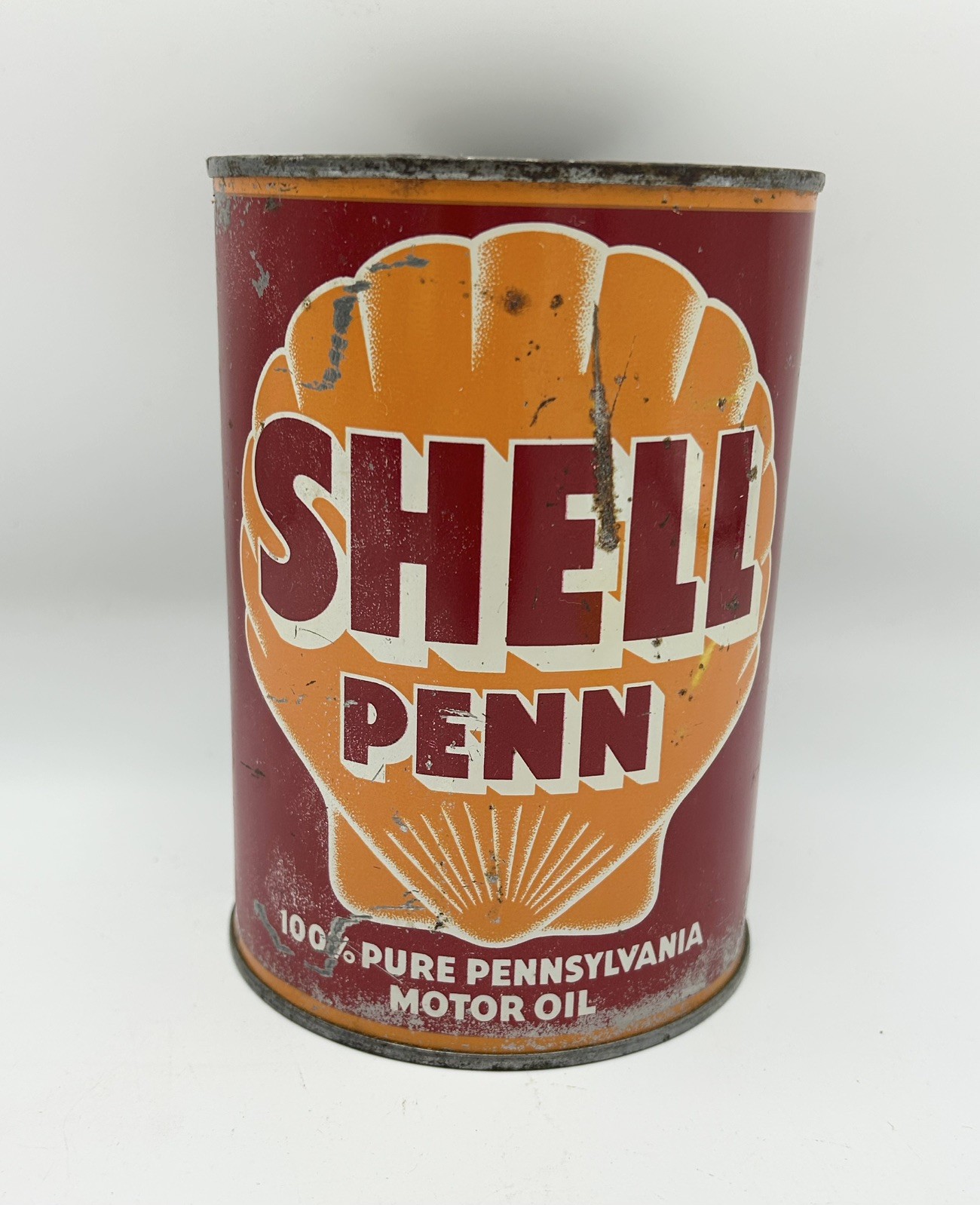 Vintage Shell Penn Pennsylvania Motor Oil Gas Can 1 Quart Empty