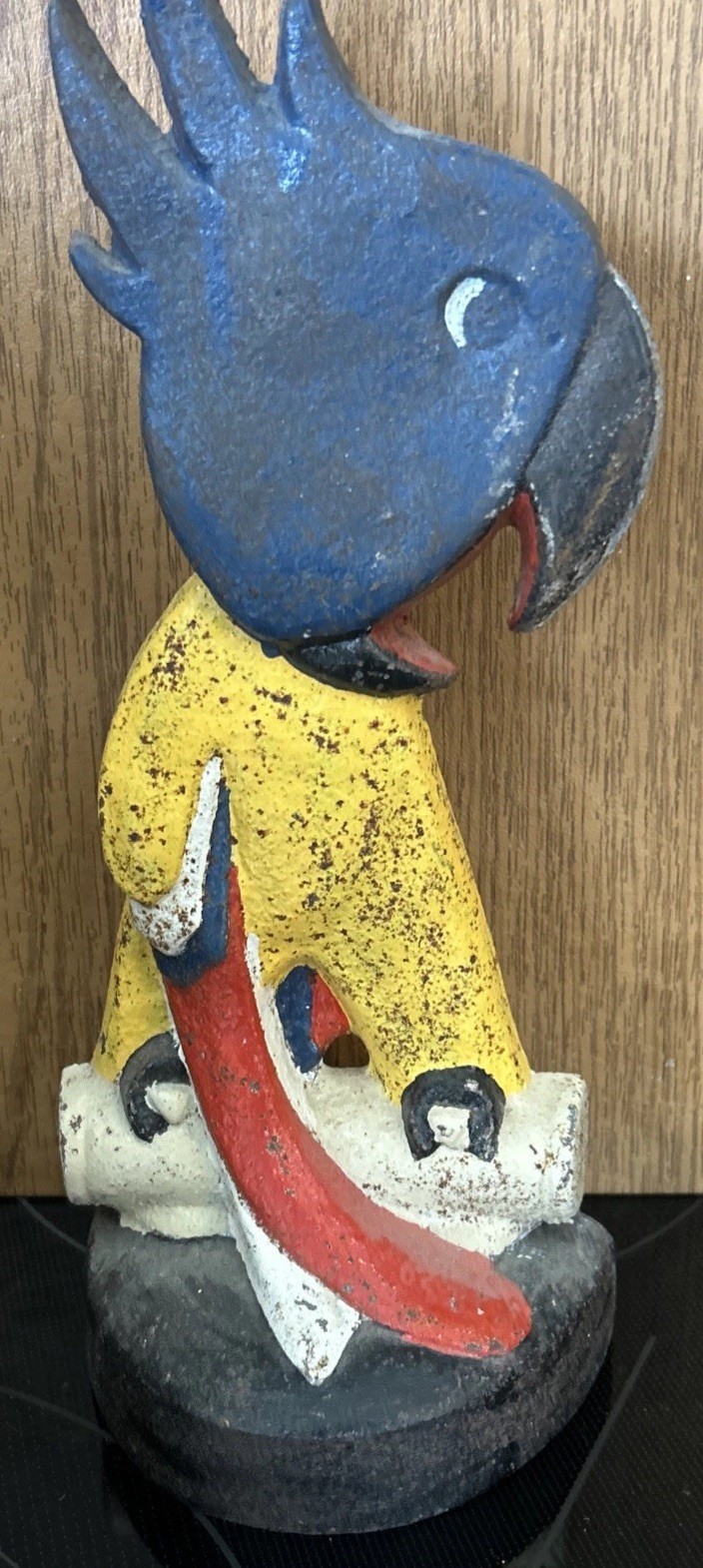 ANTIQUE TAYLOR COOK USA CAST IRON PARROT DOORSTOP
