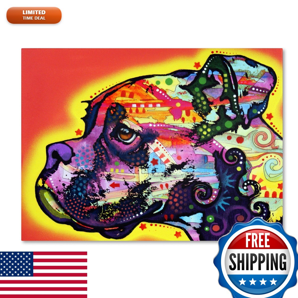 Trademark Fine Art Dean Russo Profile Boxer 14 x 19