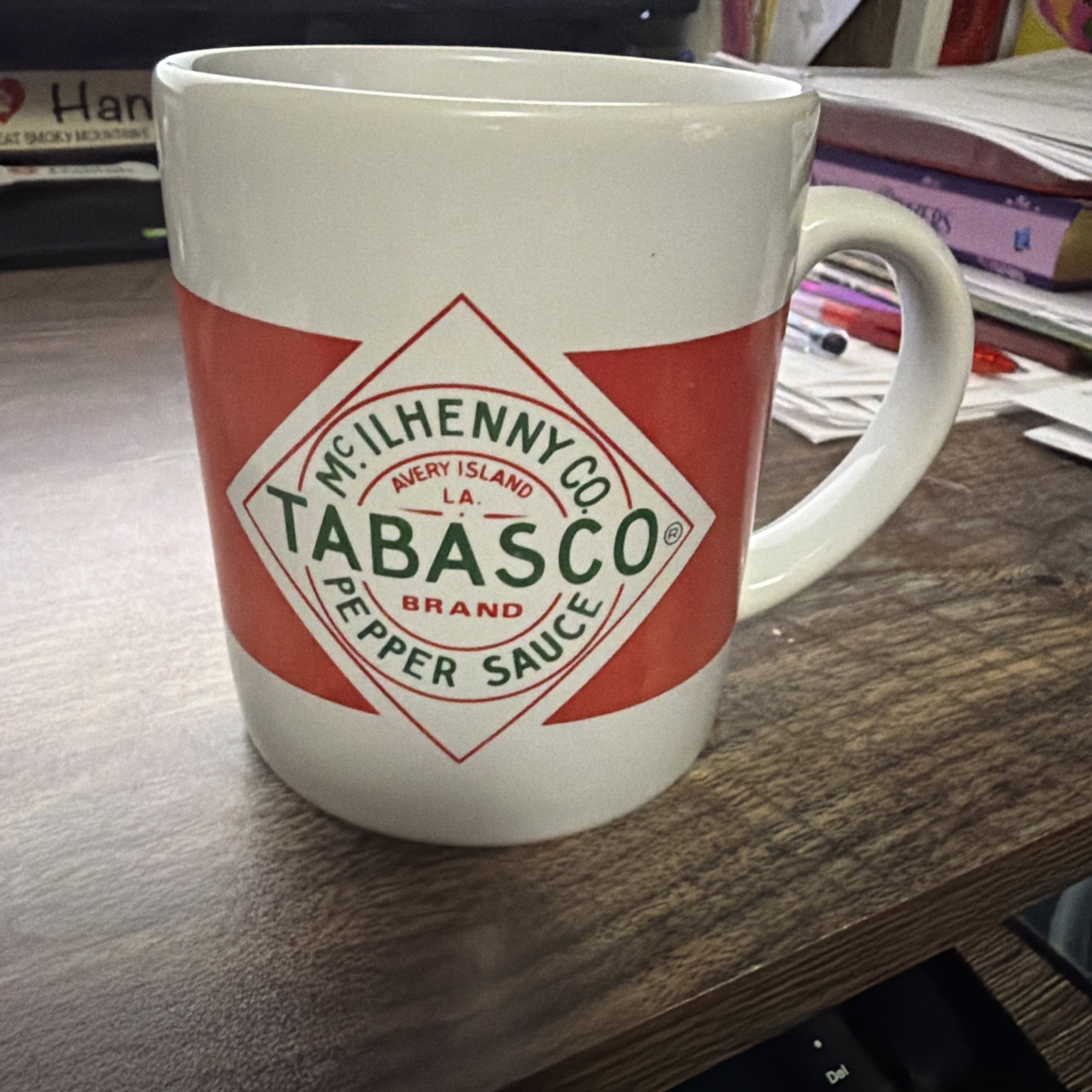 Tabasco Sauce Diamond Logo Coffee Mug / Cup - READ