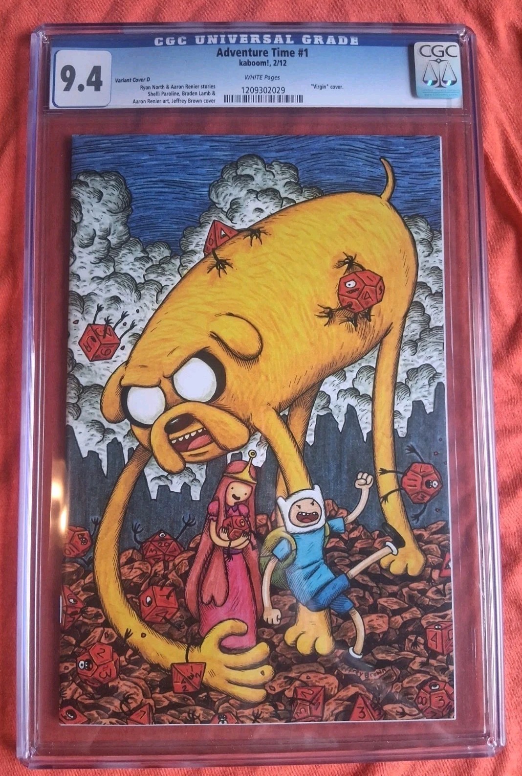 Adventure Time #1 D CGC 9.4 Super Rare Jeffrey Brown Exclusive Virgin Variant