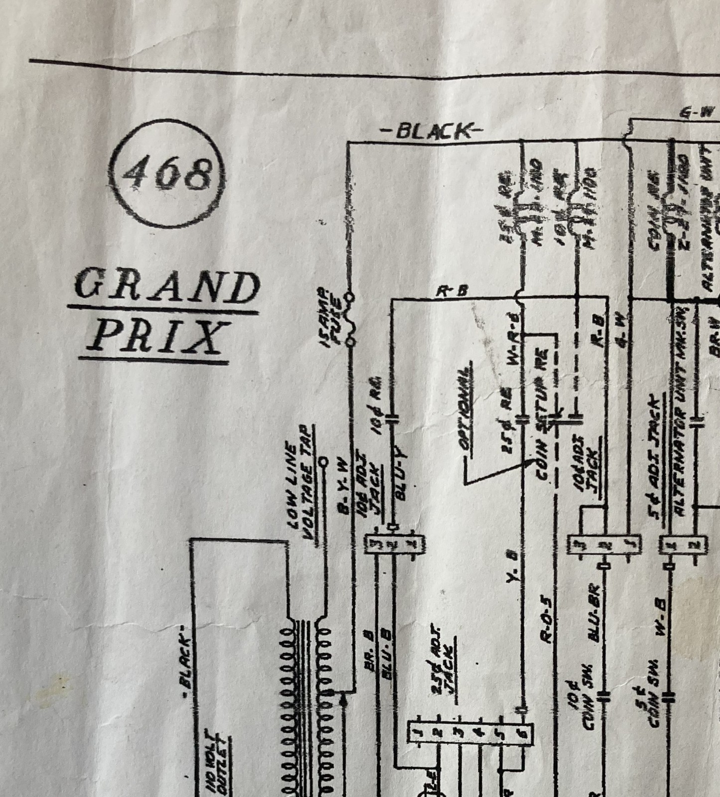 Williams Grand Prix Pinball Schematic