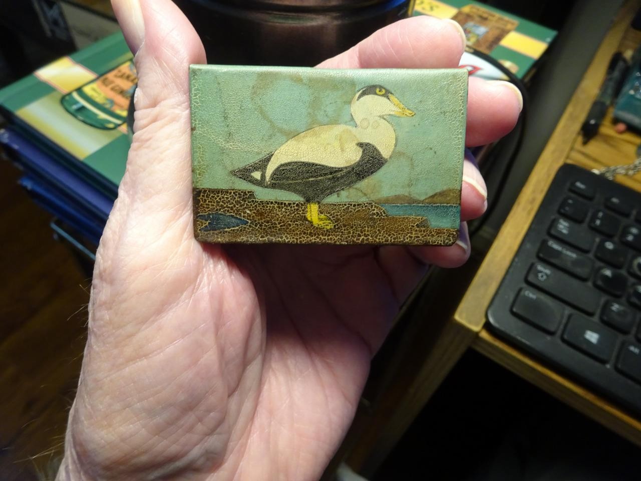 OLD ANTIQUE MATCHBOX HOLDER 