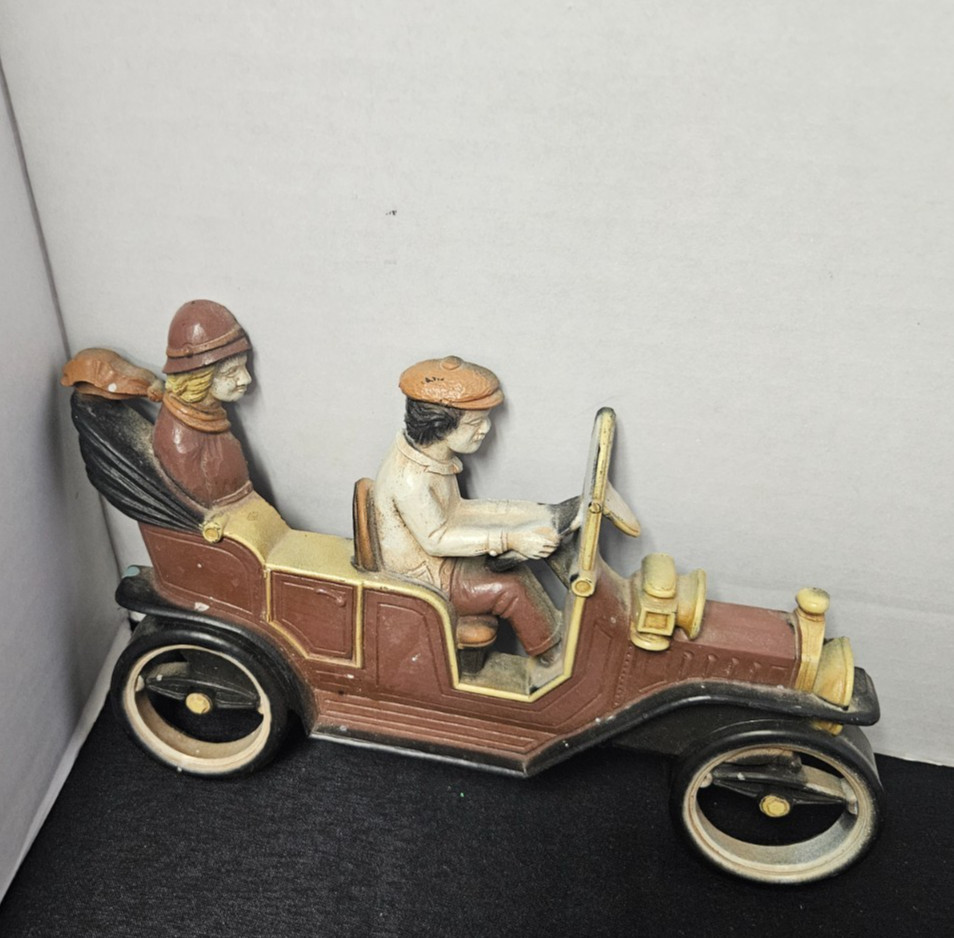 Vintage 1975 HOMCO Wall Hanging Plaques Antique Car with Driver & Passenger 7359