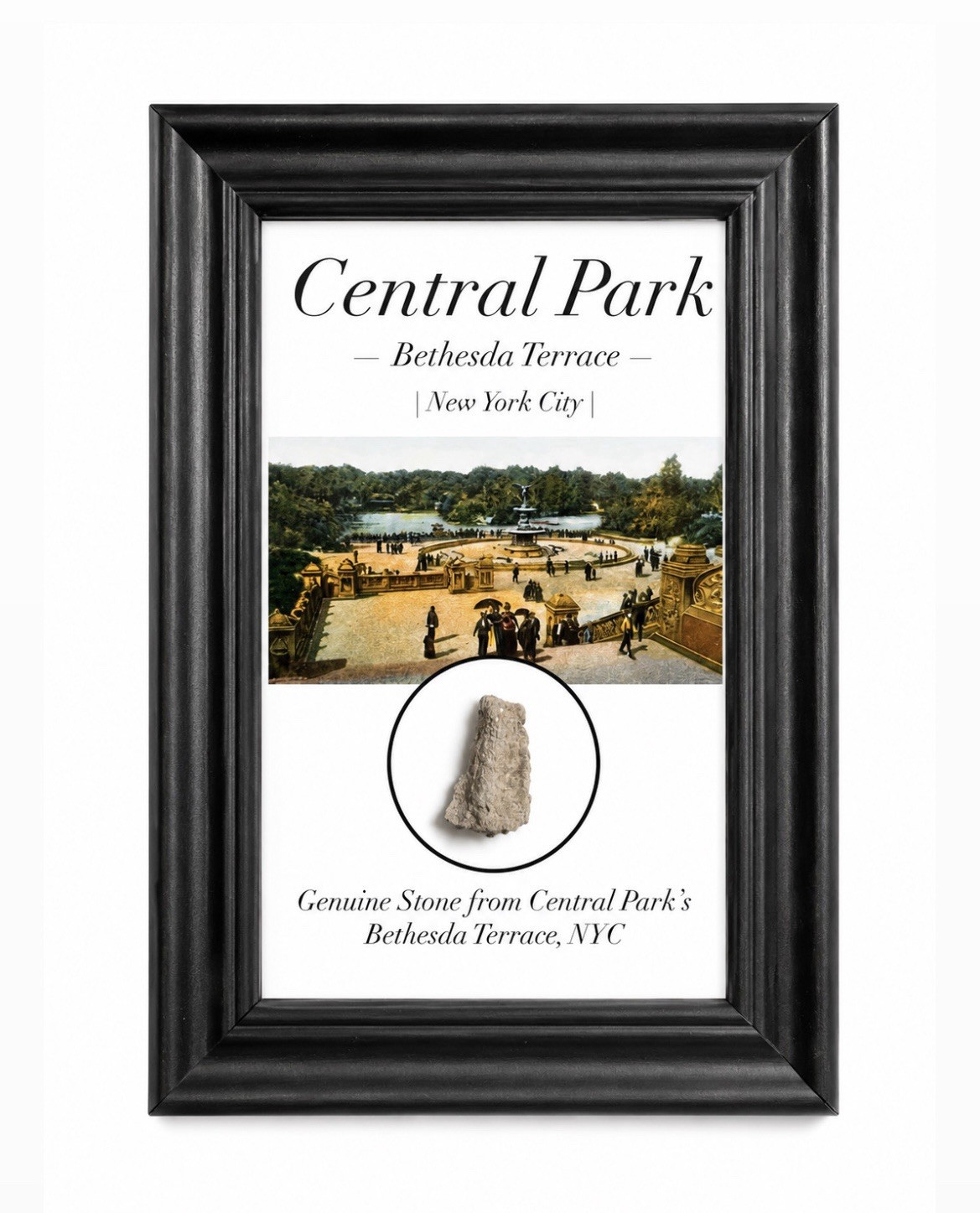 CENTRAL PARK - Genuine Artifact Framed 5x7 Inch - Bethesda Terrace, New York