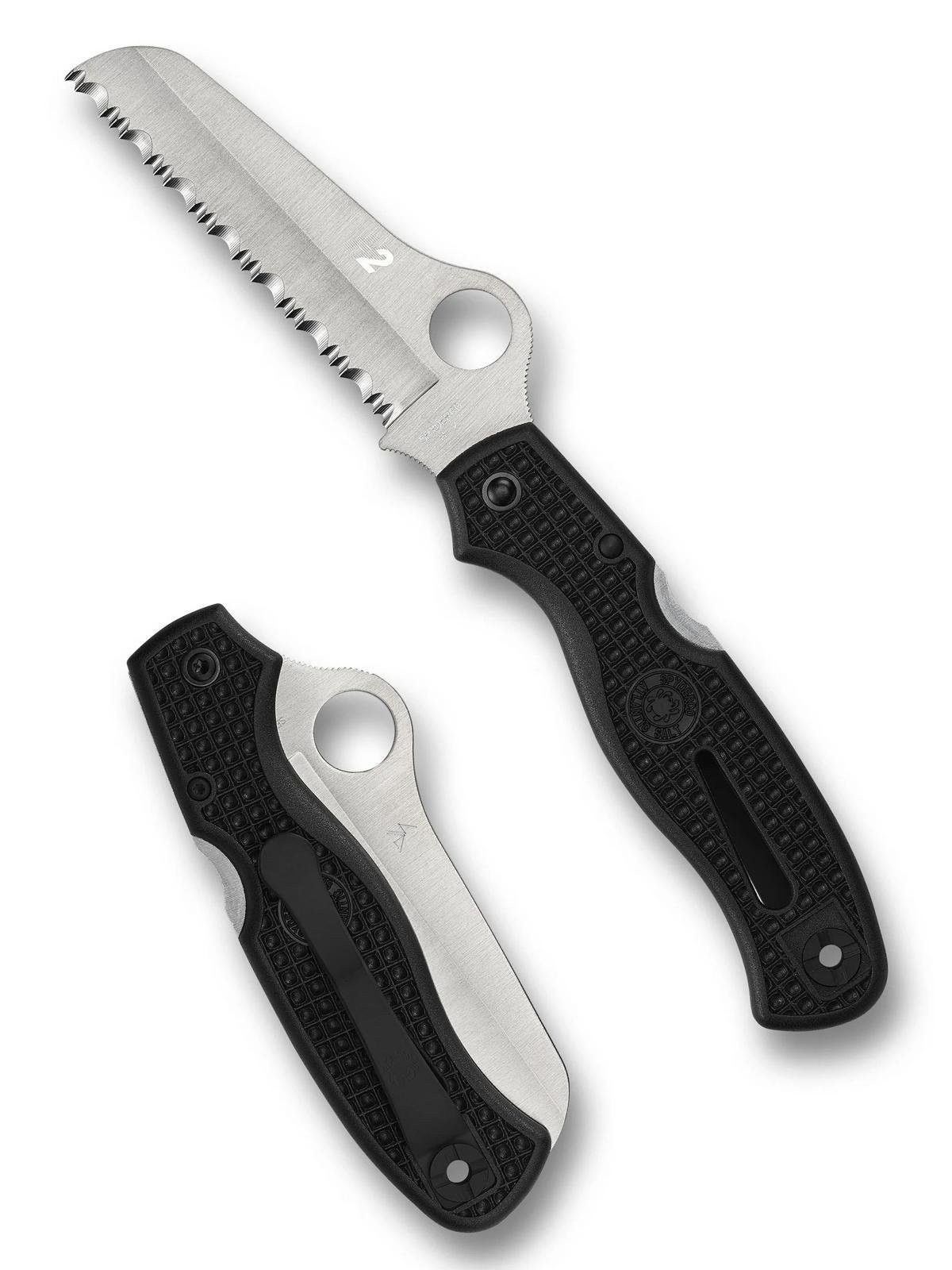 Spyderco Atlantic Salt Folding Knife H2 Steel Blade Black FRN Handle - C89SBK