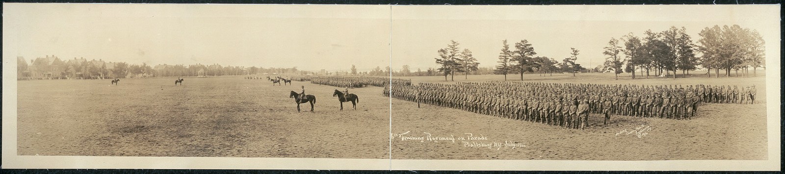 Plattsburgh New York 1916 6th Training Regiment Parade Panoramic Army
