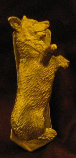 PEMBROKE WELSH CORGI Solo Door Knocker in Bronze