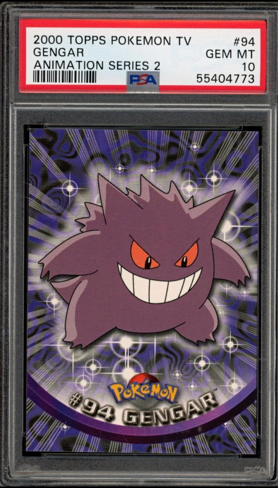Topps Pokémon Gengar Holo Blue Logo Card #94Topps Pokemon Haunter Series 2