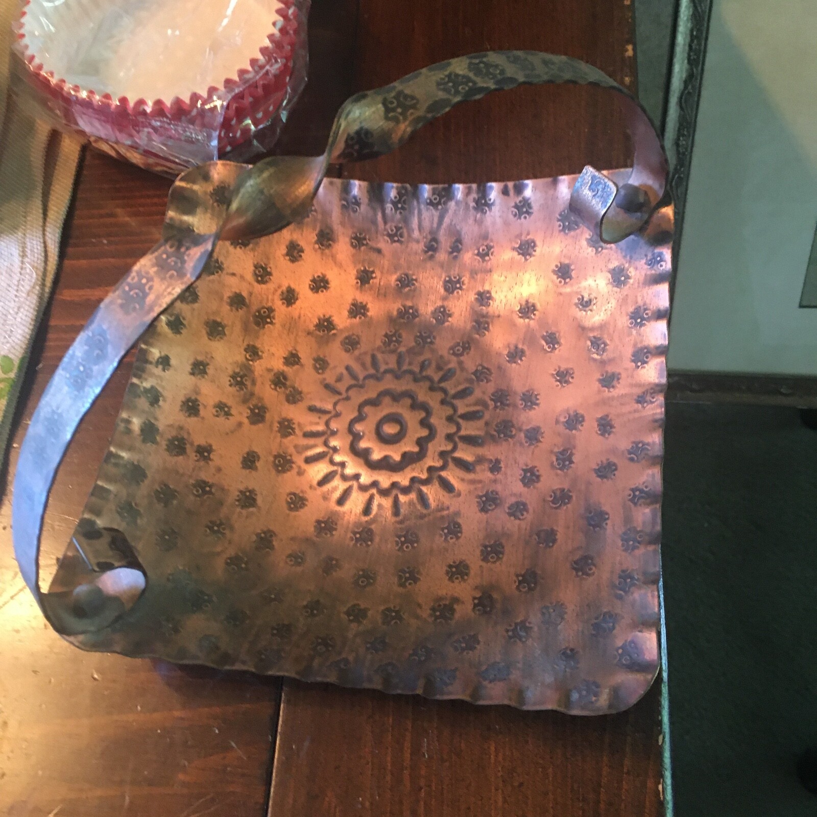 Copper Basket handcrafted  Vintage Germany ECHT HANDARBEIT