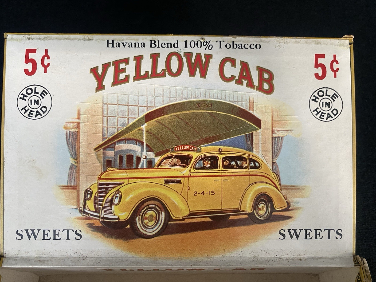 Vintage Yellow Cab Cigar Box Rare Collectible *Hard To Find*